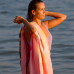 NAYAVITA eco friendly microfiber towel from recycled plastic bottles PINEAPPLE PINK back