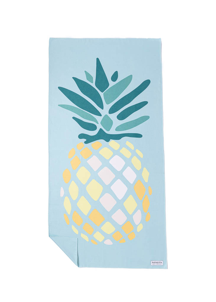 NAYAVITA öko strandtuch ANANAS HELLBLAU Vorderseite