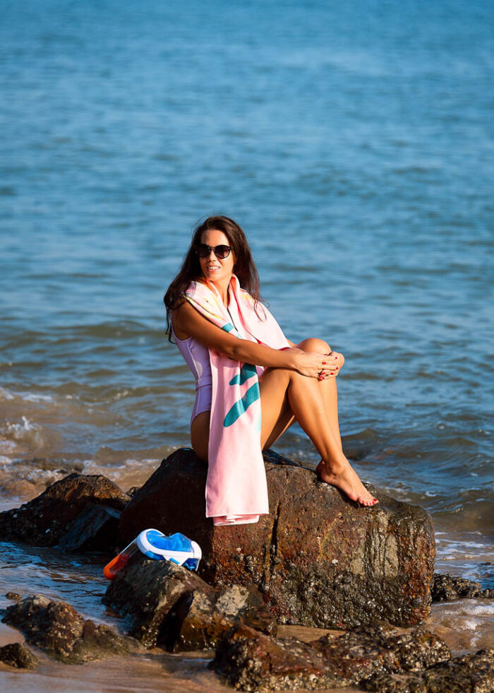 NAYAVITA reisen wandern picknicken camping strand Handtuch ANANAS ROSA und Dominika setzen