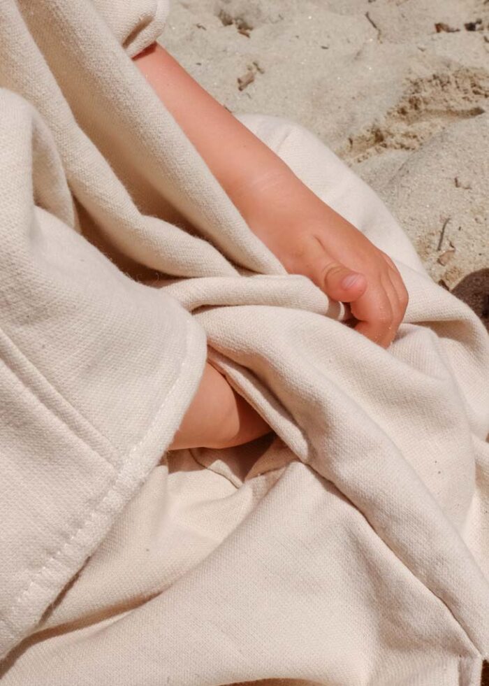 NAYAVITA hooded kids poncho towel natural pocket