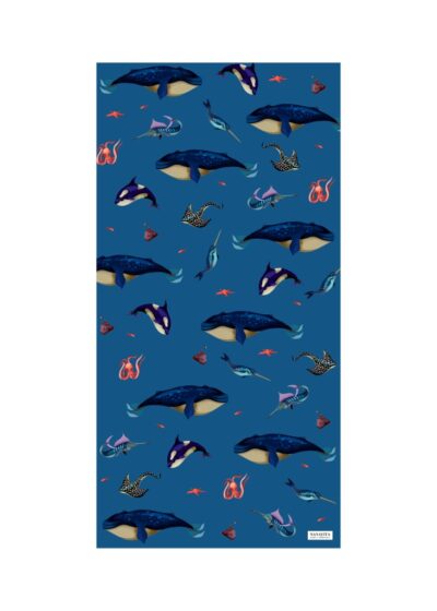 NAYAVITA modrá plážová osuška rychleschnoucí ručník funkční ručník osuška na pláž na cesty s velrybou podmořský svět oceán blue beach towel sea world strandtuch strandhandtuch