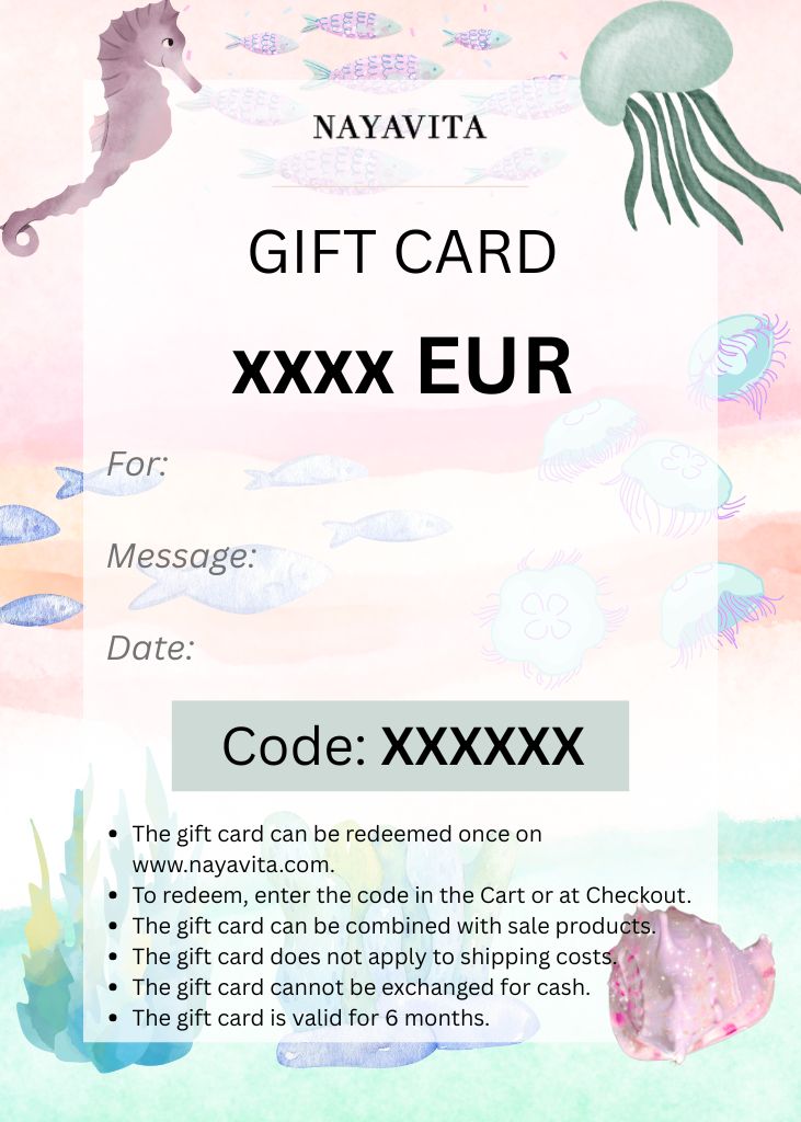 NAYAVITA gift voucher sand-free beach towels and sustainable quick drying gym towels