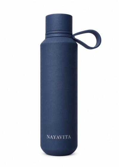 NAYAVITA leakproof insulated water bottle Blue Velvet white background